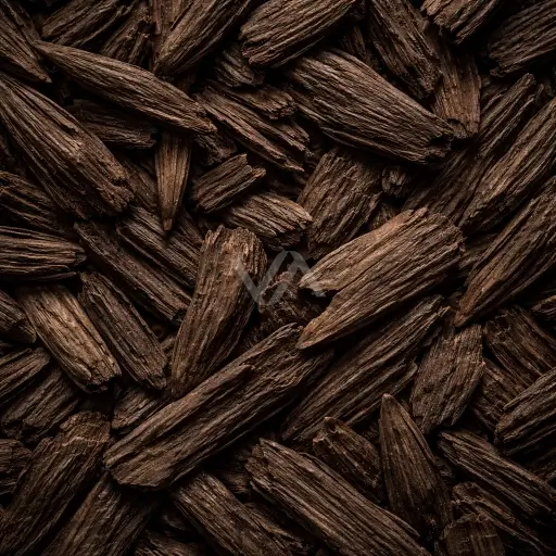 Acorde oud en perfumería con matiz amaderado, oscuro y profundo.